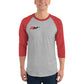 3/4 sleeve raglan shirt